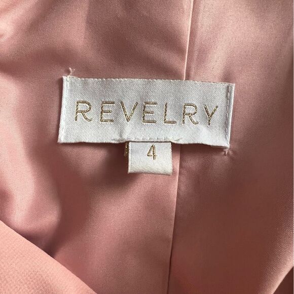 Revelry Blushing Bride Chiffon Amelia Dress Size 4 Fit and Flare - Picture 6 of 8